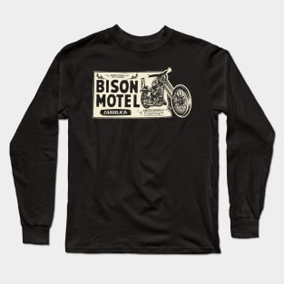 Bison Motel Vintage Biker Bar & Inn Long Sleeve T-Shirt